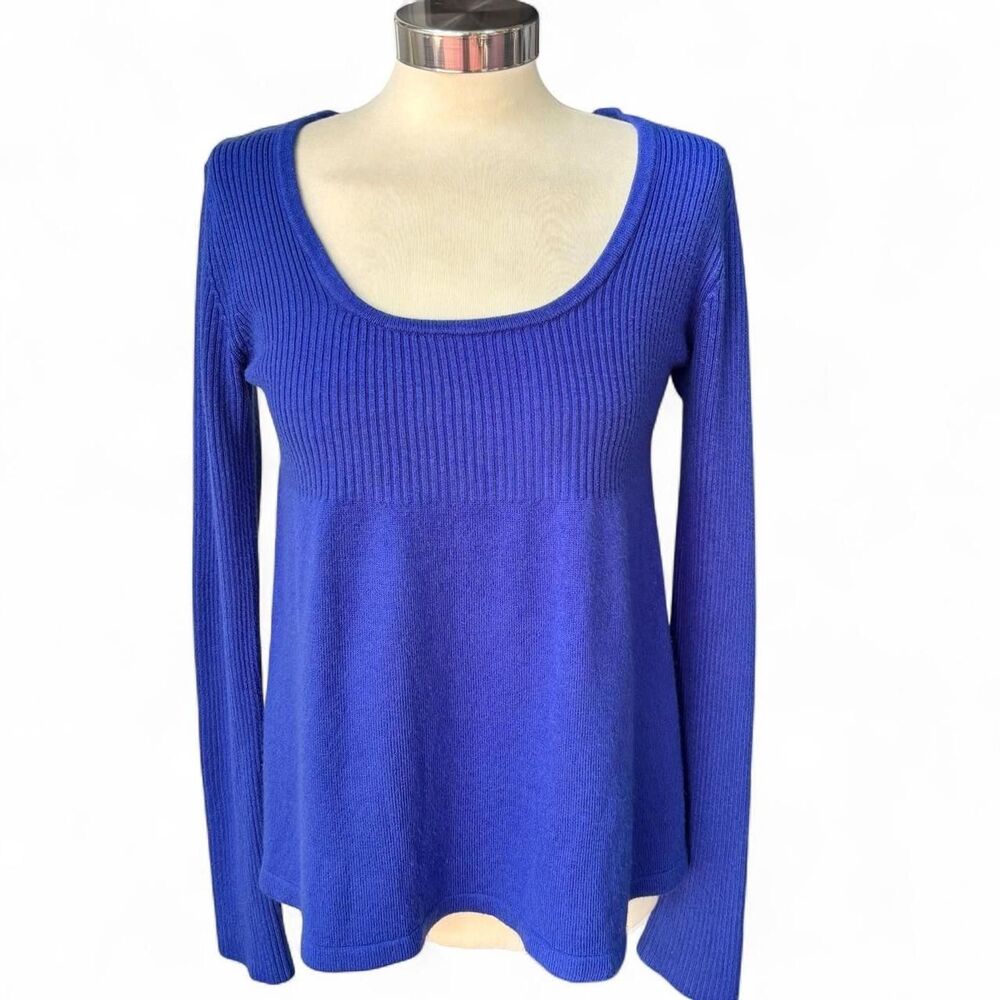 Vintage 2000’s Y2K Discontinued Energie Blue Ribbed Scoop Sweater - M